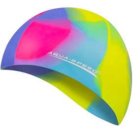 Aqua Speed Swimming Cap for Men, Bathing Cap Multi-Coloured with Storage Bag, 44