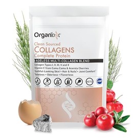 Organixx - Polvo de colágeno de origen limpio - Antiedad - Alivia el dolor en las articulaciones - Acelera el metabolismo - Keto y Paleo Friendly - Sin sabores - Contiene 5 tipos de colágeno (30 porciones)