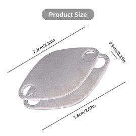 EGR Blanking Plate Kit Stainless Steel Exhaust Valve Block Off Plug Baffle Gasket Universal Fit for Diesel Engines Anti-Carbon Buildup EGR Valve Replacement Accessories (Set of 2)