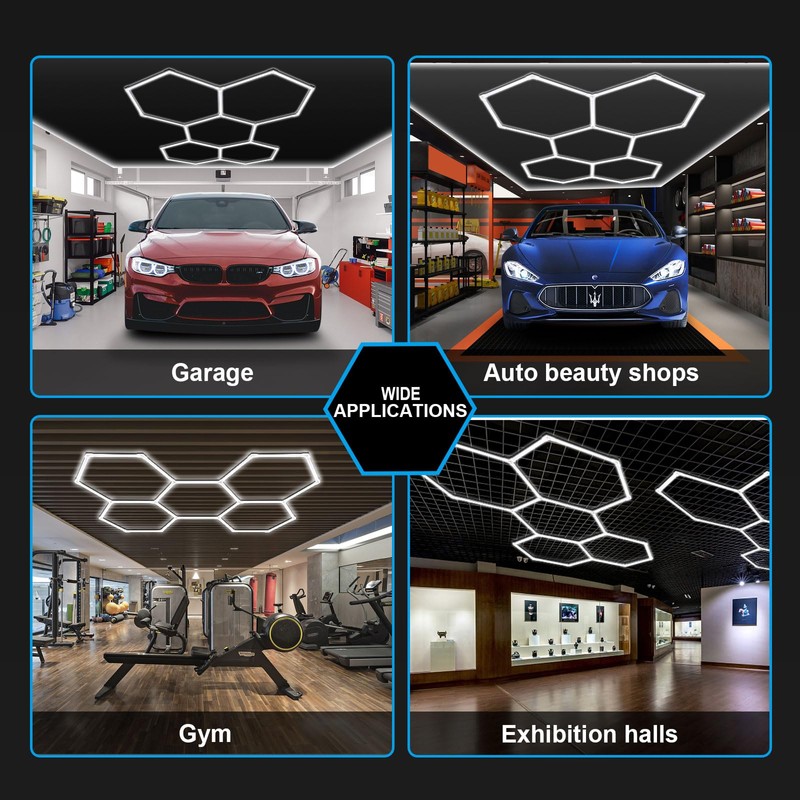 MODERN Hexagon Garage Lights，25 Pack 216W 25920LM High Brightness Hexagon