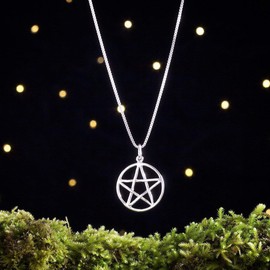 Sterling Silver Pentagram, Pentacle - Double Sided - (Pendant Only or Necklace)