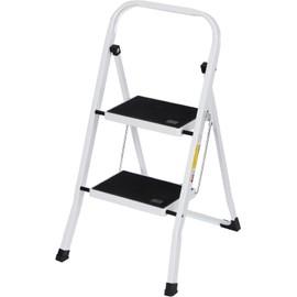 Simpli-Magic Step Ladder, 2 Step Stool Ergonomic Foldable with Wide Anti-Slip Pedal, Multi-Use for Household, Kitchen and Office (300 LBS Capacity)