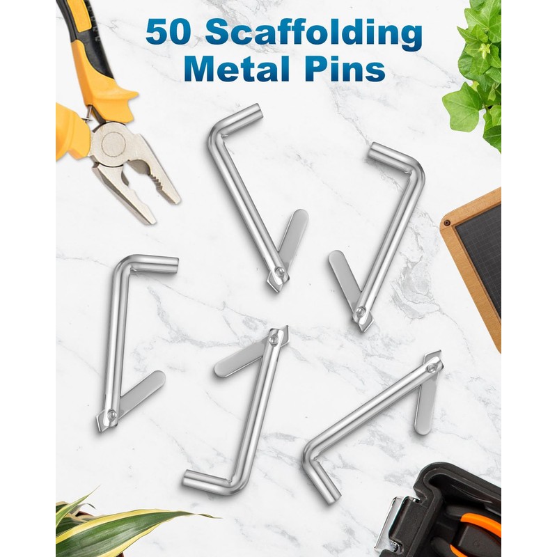 AOKLIT 50Pcs Galvanized Steel Scaffolding Toggle Pins, Scaffold Metal Locking