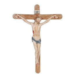 PTC 12 Inch Jesus on The Crucifix with Sign Religious Statue Figurine