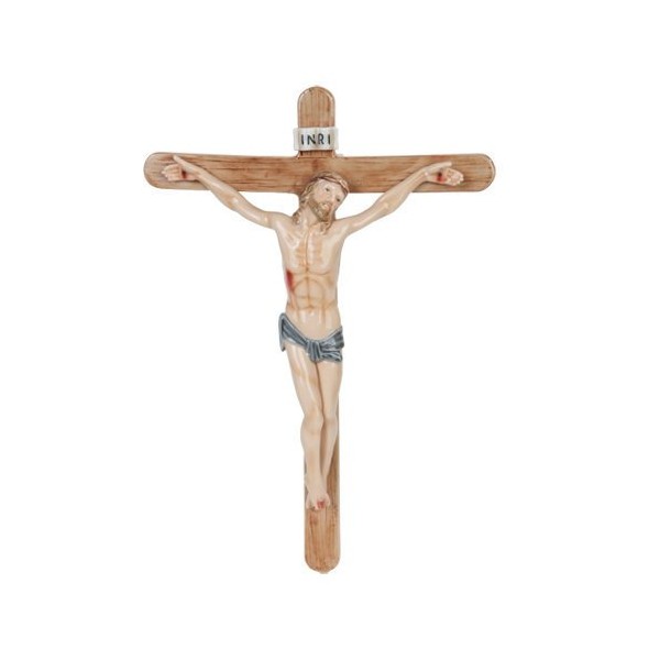 PTC 12 Inch Jesus on The Crucifix with Sign Religious