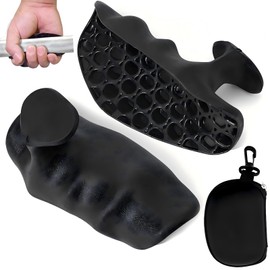 2Pcs Anti-Slip Workout Grips with Storing Bag - Ergonomic Rubber Hand Protector Gloves for Weight Lifting, Pull-Ups, Gym Training and Exercise, for Men and Women (Black)