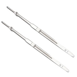 JINGHANGER 2pcs Scalpel Handle #7, Premium Quality, Stainless Steel Scalpel Knife Handle, Lightweight and Durable, Fits Surgical Blades No. 10, 11, 12, 15 for Laboratory Hospital Home Use (#7)