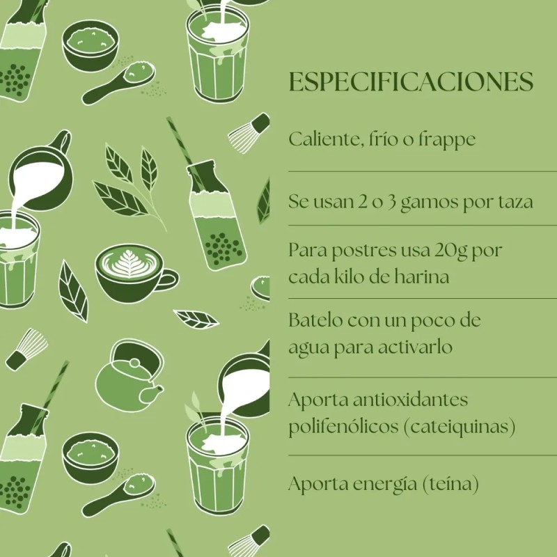 Té Matcha México verde en polvo Matcha 250 g