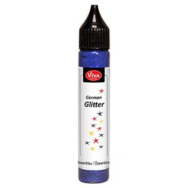 Viva Decor®️ German Glitter (Ozeanblau, 28 ml) Glitter Glue - farbige Glitzer Stifte in transparenter Effekt Paste - Bastel Glitzer Stift - window color glitter pen - Glitzerstifte Kinder