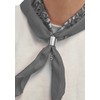 Komonee Tie Neck Ring Loop Clasp Silver Colour With Grey