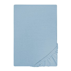Traumhaft Schlafen Castell Designer Bedding, 0077113 Jersey Stretch Fitted Sheet (Mattress Height Max. 22 cm) 1 x 90 x 190 cm - 100 x 200 cm, Blue
