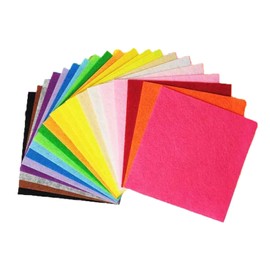 HSYTEK Pack of 20 Felt Fabric, 15 x 15 cm Felt Sheets, 1 mm Craft Felt, Coloured Felt Plates, Felt Plate for Crafts, DIY Decoration, 20 Colours