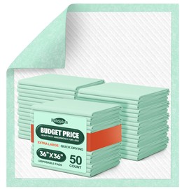 MILDPLUS Disposable Bed Pads 36'' X 36'' Heavy Duty Underpads Extra Large Incontinence Pads for Unisex Adult, Senior, Kids and Pet (50 Count)