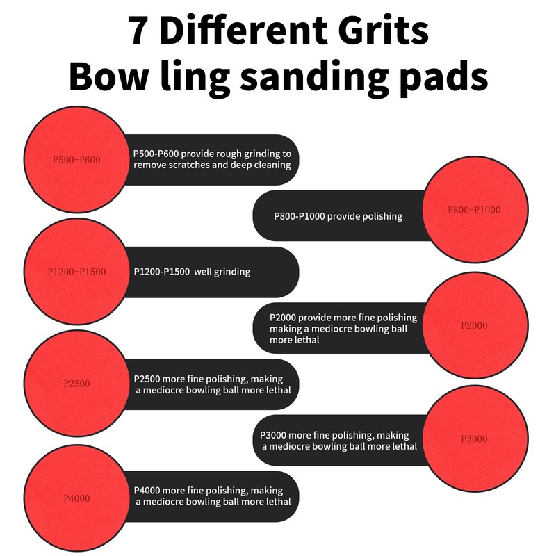GSSHBR 16 Pack Bowling Sanding Pads Bowling Accessories Bowling Ball