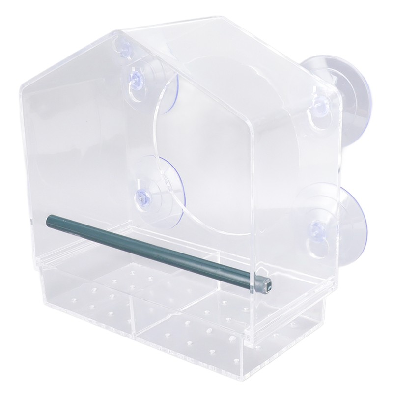 Window Bird Feeder Clear Sturdy Acrylic Window Bird House Feeder