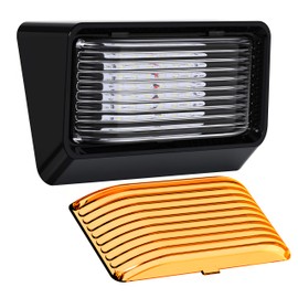 Leisure LED RV Exterior Porch Utility Light - 12v 280 Lumen Lighting Fixture. Replacement Lighting for RVs, Trailers, Campers, 5th Wheels. Black Base, Clear and Amber Lens Included (Black, 1-Pack)