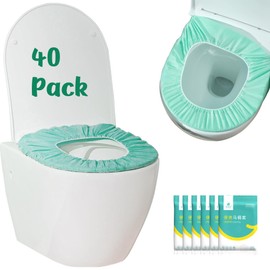 Two-Layer Disposable Toilet Seat Cover,40 Pack Extra Large Non-Woven Fabric Individually Wrapped for Travel,Toddler Potty Training for Kids and Adults