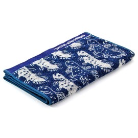 Carolata Coelacanth Face Towel, Approx. 31.5 x 13.4 inches (80 x 34 cm), Navy/Imabari Towel, Fish, Living Fossil Made in Japan, Water Absorbent, Hand Towel (100% Cotton, Jacquard Woven), Gift, Present
