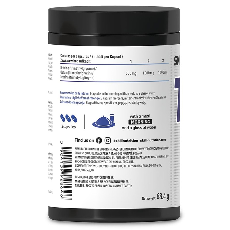 SKILL Nutrition TMG Trimethylglycine, 1500mg - 90 vegan caps