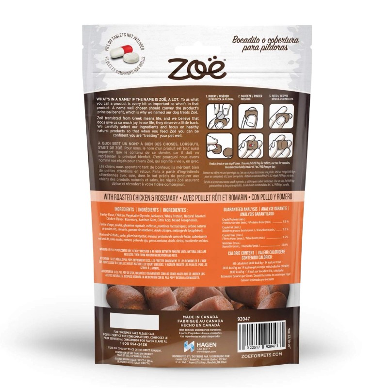 Zoe Zo Pill Pops Roasted Chicken With Rosemary 3.5Oz Natural