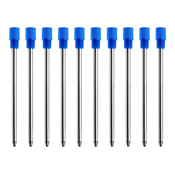 Blue Ink Refills (10 Pcs), Replaceable Pen Refills, 2.75 inch