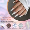 Glazed Pink Chrome SXVME Aurora Nails 24PCS Short Square Press
