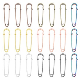 MECCANIXITY Grandes Imperdibles de Seguridad de 70 mm / 2.76" Clips de Metal Gigantes para Coser para Ropa de Mujer Vestidos Pantalones Faldas Cintura Multicolores 21 Piezas