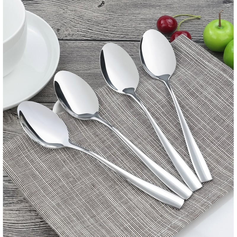 HOMMP Cucharas de postre de acero inoxidable de 16 piezas