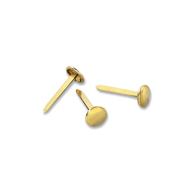 ACCO Brass Paper Fasteners, 1/2", Plated, 1 Box, 100 Fasteners/Box