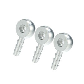 Motoforti 6mm ID 6mm OD Banjo Bolt Hose Barb Fittings Universal Banjo Fitting Fuel Line Adapter Connector for Motorcycle Car Silver Tone - Pack of 3 Long-lasting