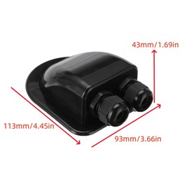 Solar Cable Entry Gland Housing, Black ABS Rooftop Solar Panels Double Cable Wire Entry Gland Connector Cover Box for RVs Boats Yachts Caravan