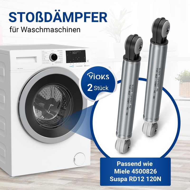 VIOKS 2x Vibration Damper Washing Machine Damper 120N Replacement for