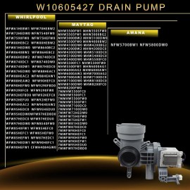 WPW10605427 Washer Water Pump For Whirlpool WFW9290FC0 WFW86HEBW2 WFW61HEBW1