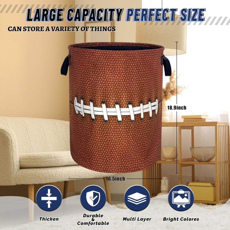 Funny Football Laundry Basket Oxford Cloth Ball Texture Laundry Hamper