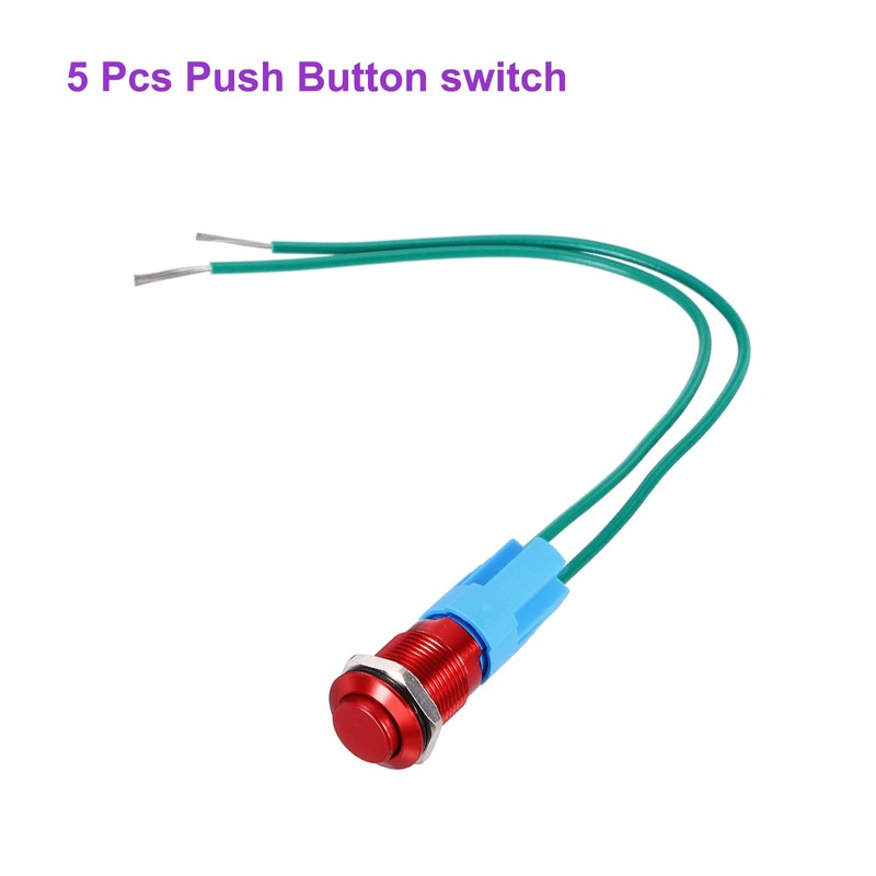 DMiotech 1/2 Inch Stainless Steel Latching Push Button Switch Domed