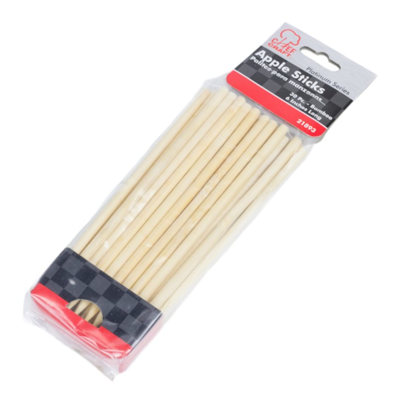 Chef Craft Select Bamboo Apple Sticks, 6 inch 30 Piece