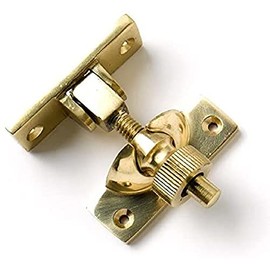 Merriway BH05731 Brighton Style Screw Down Sash Window Fastener Lock, Polished Brass