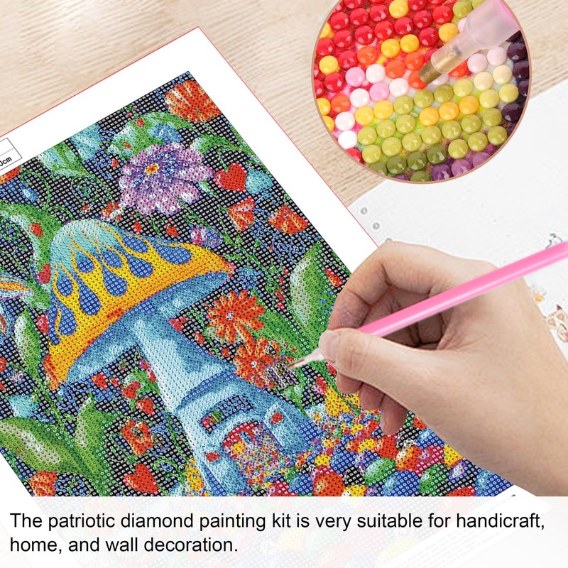 Tontut Adult Diamond Painting Kits, 5D DIY Mushroom House Flower