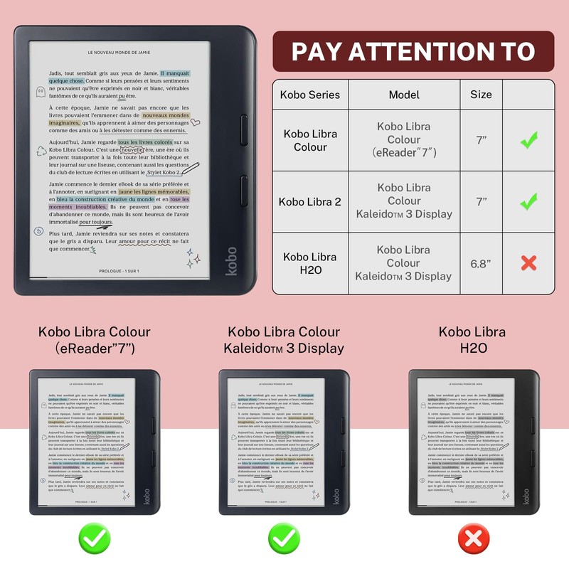 Case Compatible with Kobo Libra Colour(2024) and Kobo Libra 2(2021)