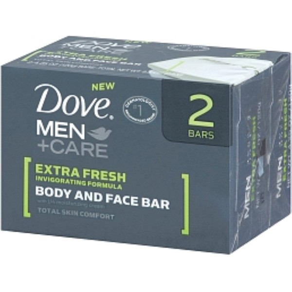 Dove Men+Care Body &amp; Face Bar, Extra Fresh, 2 bars, 4.25 oz ea (Pack of 3)3