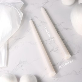 Homeology Classic Taper Candles, Ivory, 10-inch, 6 Pack, Dripless and Unscented