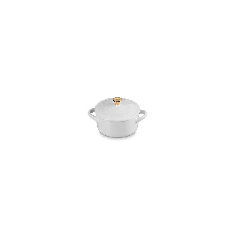 Le Creuset Stoneware Holly Collection Mini Round Cocotte, 8 Oz,