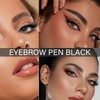 Eyebrow Pencil Black, Brow Pen with 2 Fork Tip and