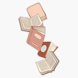 Raining books Bumper Sticker Vinyl Decal 5 inches