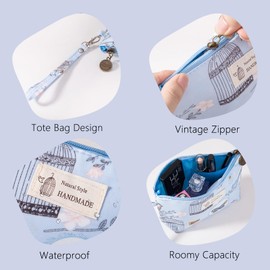 Makeup Bags for Purse Zipper Travel Cosmetic Pouch Small Canvas Make up Bag Girls Make Up Organizer Pouch for Women