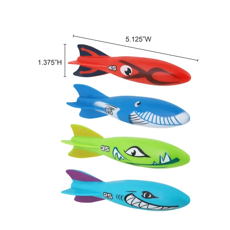 Play Day Diving Torpedoes 4-Pack Underwater Summer Family Fun, Ages