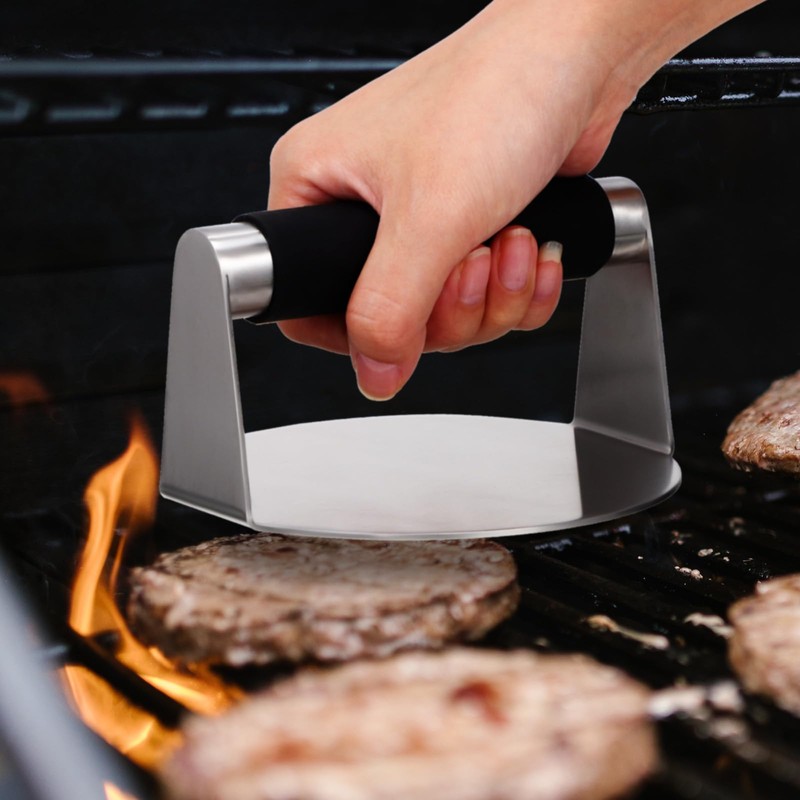 VICASKY Stainless Steel Burger Press, Burger Smasher Smash Burger Press