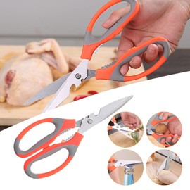Kitchen Shears Ultra Sharp Stainless Steel Multifunctional Stainless Steel Kitchen Detachable Shears Heavy Duty Meat Scissors Chicken Poultry Fish Herbs Food Kitchen Supplies (As shown, One Size)