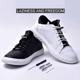 Elastic Metal Shoelace Buckle Lock Hook for Sneakers Lace Black BL10526 100ea