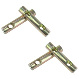 4 PCS M8 x 60mm Double-Hole Barrel Nuts, Zinc-Plated Carbon Steel Nuts with Flat-Slot Design